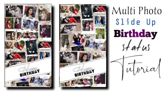 Multi Photo Slide Up Birthday Video Editing
